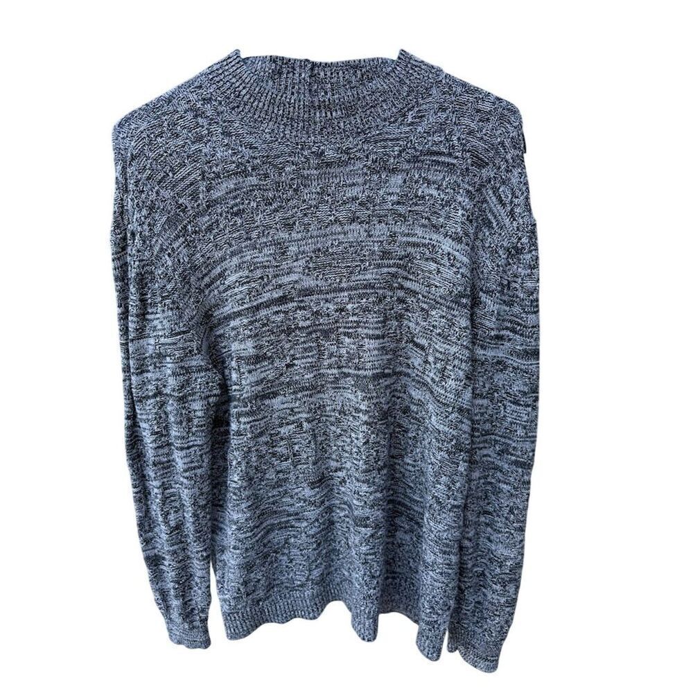 PacSun Men's Marled Grey Black Mock Neck Sweater Medium